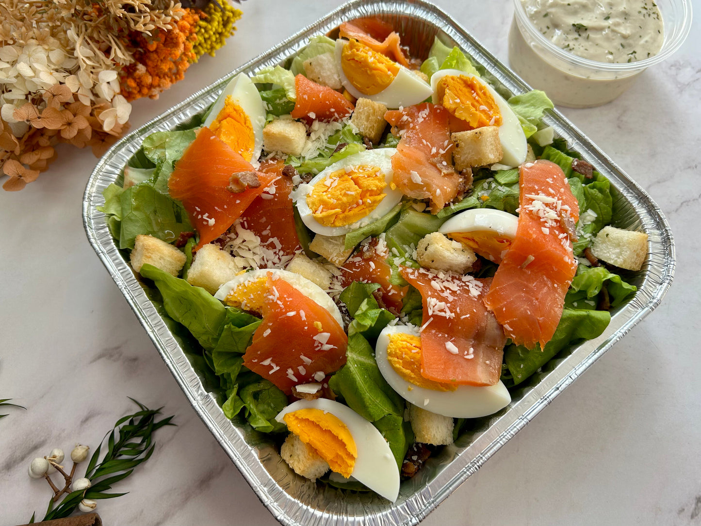 【11月限定】【Mama推介】煙三文魚凱撒田園沙律(約1.5磅)