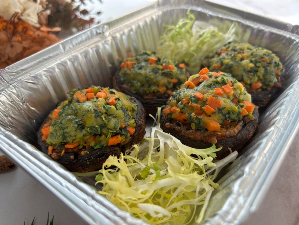 芝士煙肉菠菜焗釀大啡菇(4件)