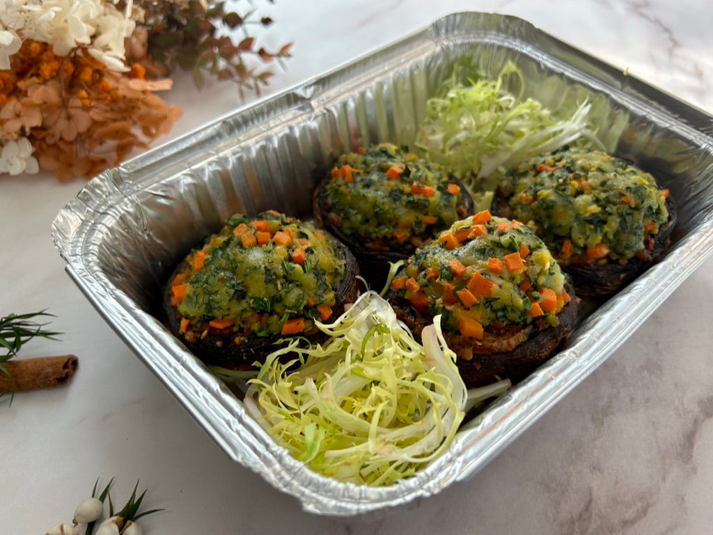 芝士煙肉菠菜焗釀大啡菇(4件)