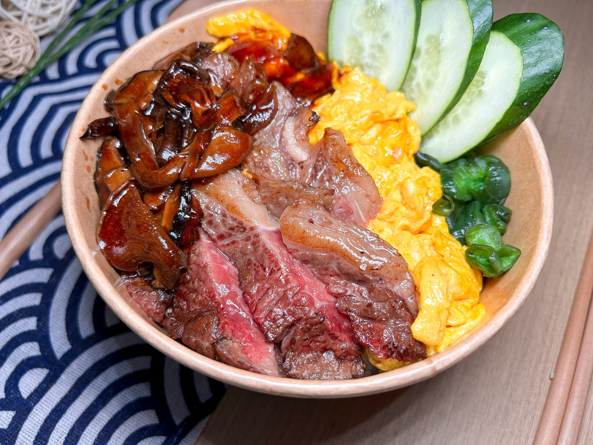 慢煮燒汁上等西冷牛扒滑蛋丼 | 便當飯盒到會（每款最少4盒起）