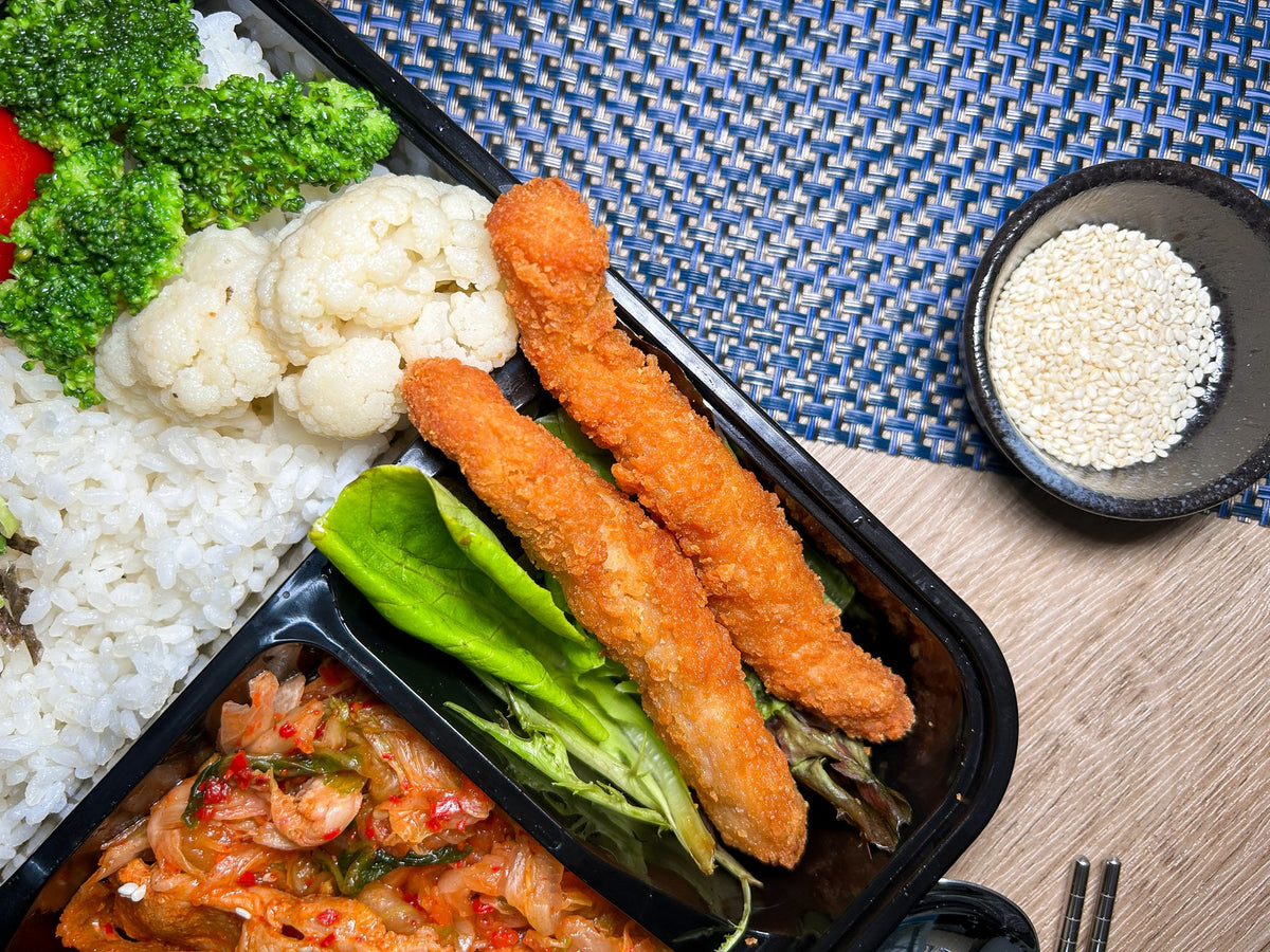 韓流泡菜豬腩肉珍珠飯配孜然雞條 | 便當飯盒到會（每款最少4盒起）
