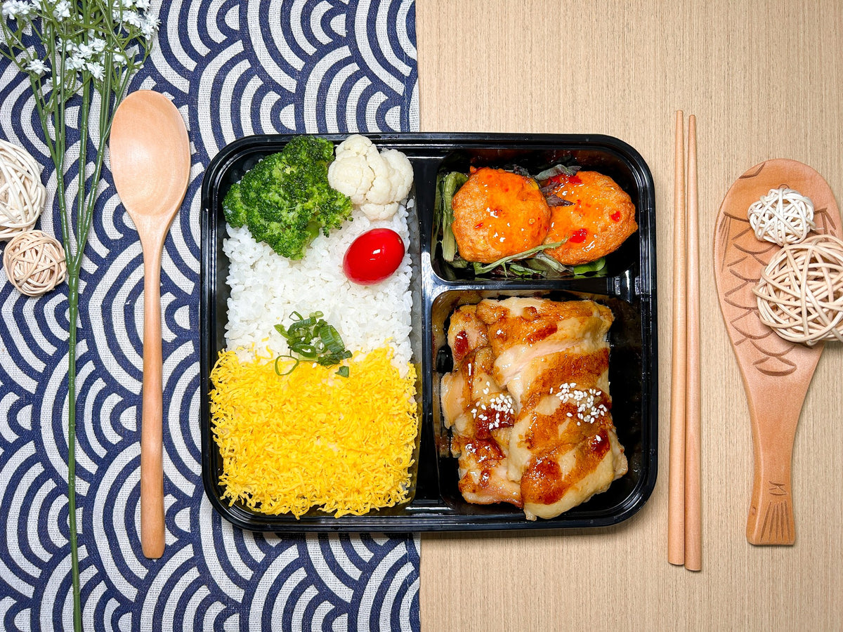 和風照燒雞扒珍珠飯配香煎墨魚餅 | 便當飯盒到會（每款最少4盒起）