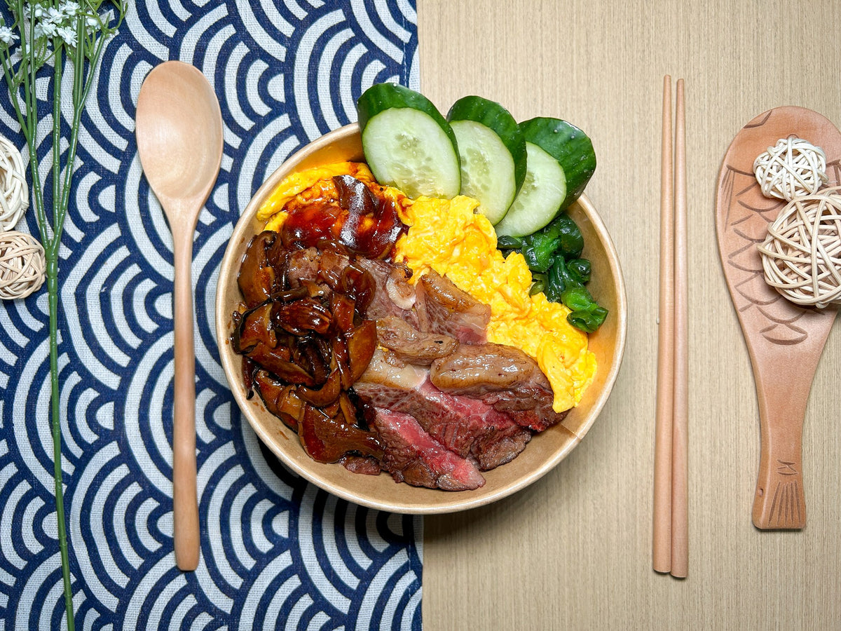 慢煮燒汁上等西冷牛扒滑蛋丼 | 便當飯盒到會（每款最少4盒起）