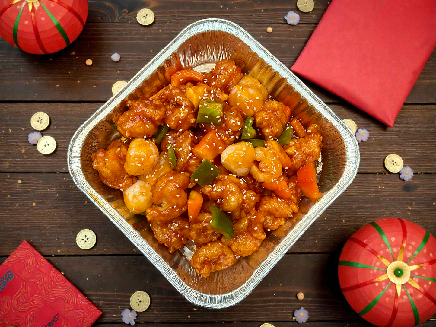 【新春限定】荔枝咕嚕年年笑蝦球（約2磅）