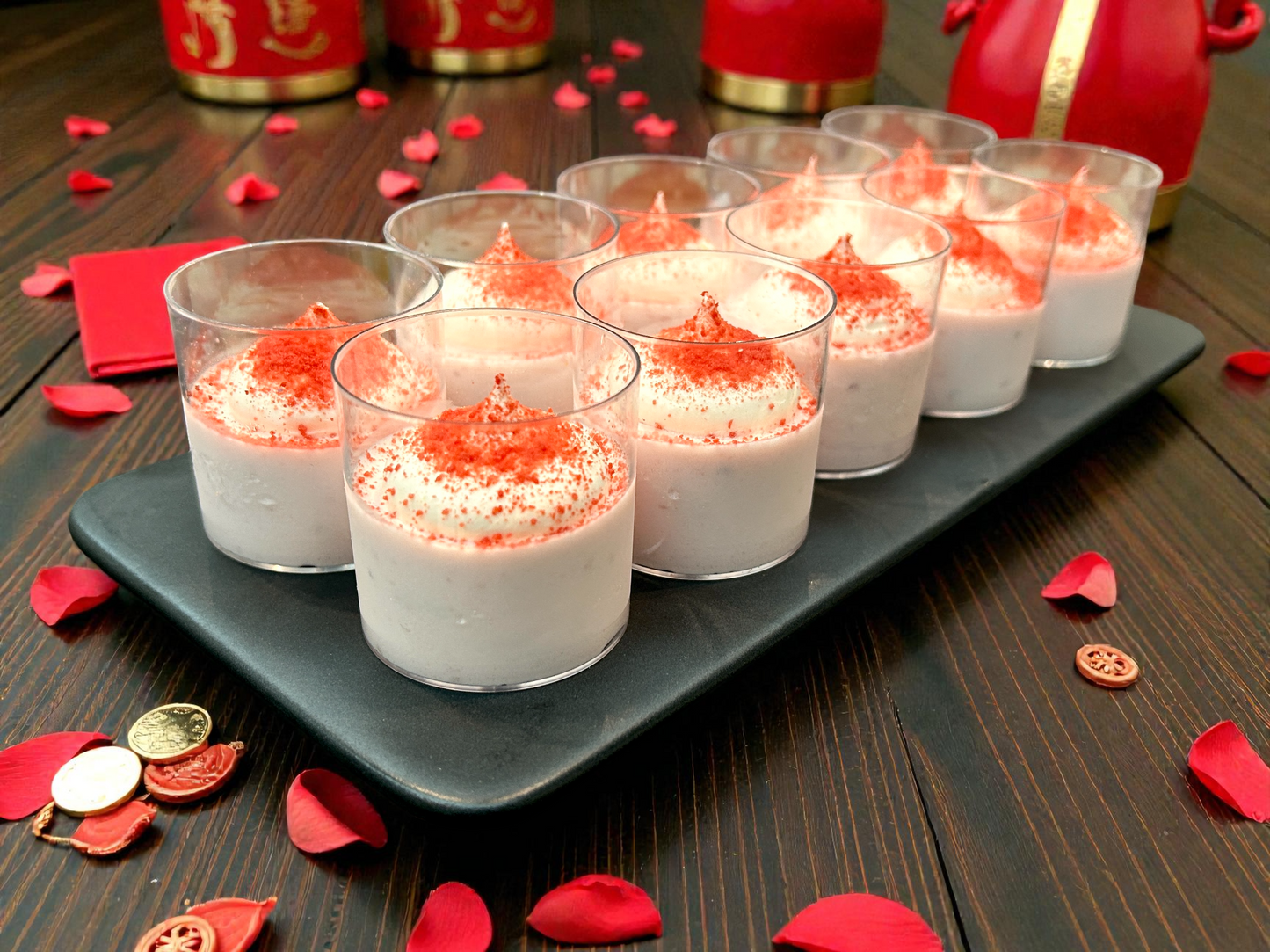 【新年限定】玫瑰花開富貴慕斯杯（每盤12件）