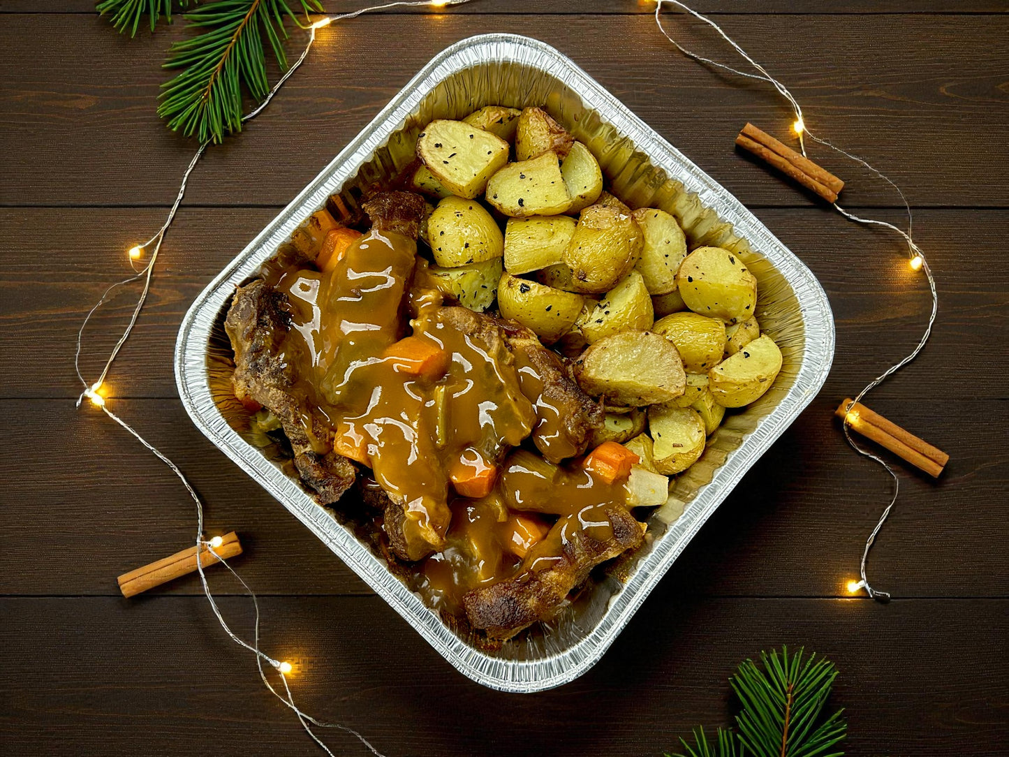 聖誕限定！法式紅酒慢燉牛肋排配燒薯（約2磅）– 濃香入味，軟嫩多汁，冬日暖心奢華主菜！