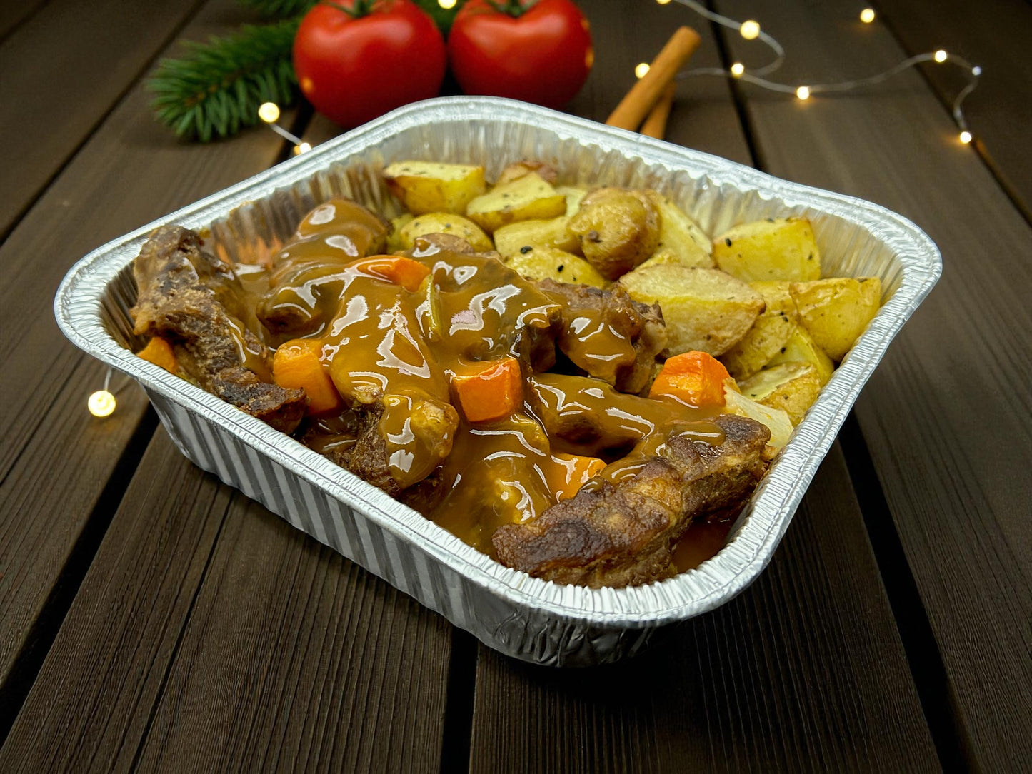 聖誕限定！法式紅酒慢燉牛肋排配燒薯（約2磅）– 濃香入味，軟嫩多汁，冬日暖心奢華主菜！