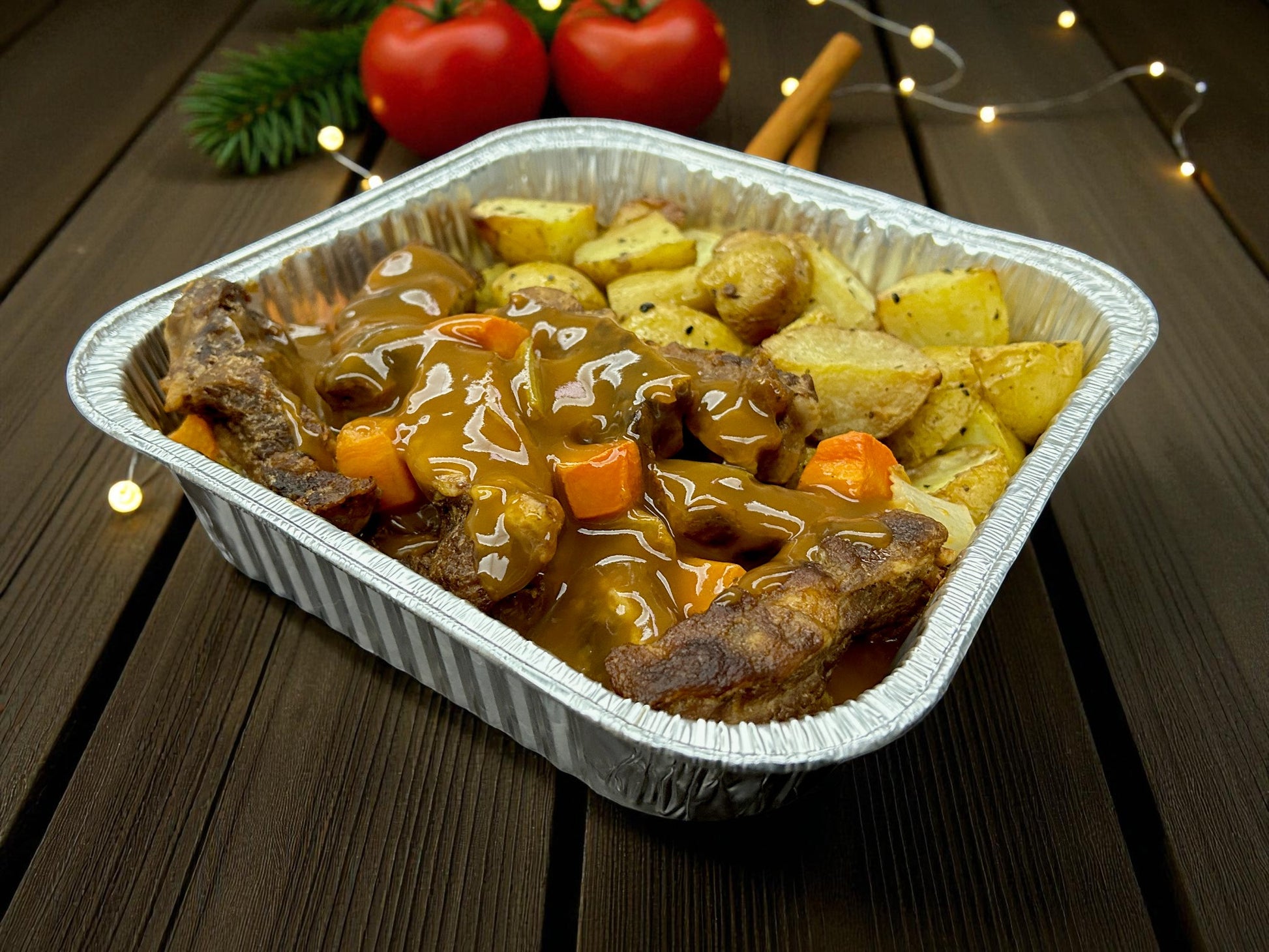 聖誕限定！法式紅酒慢燉牛肋排配燒薯（約2磅）– 濃香入味，軟嫩多汁，冬日暖心奢華主菜！