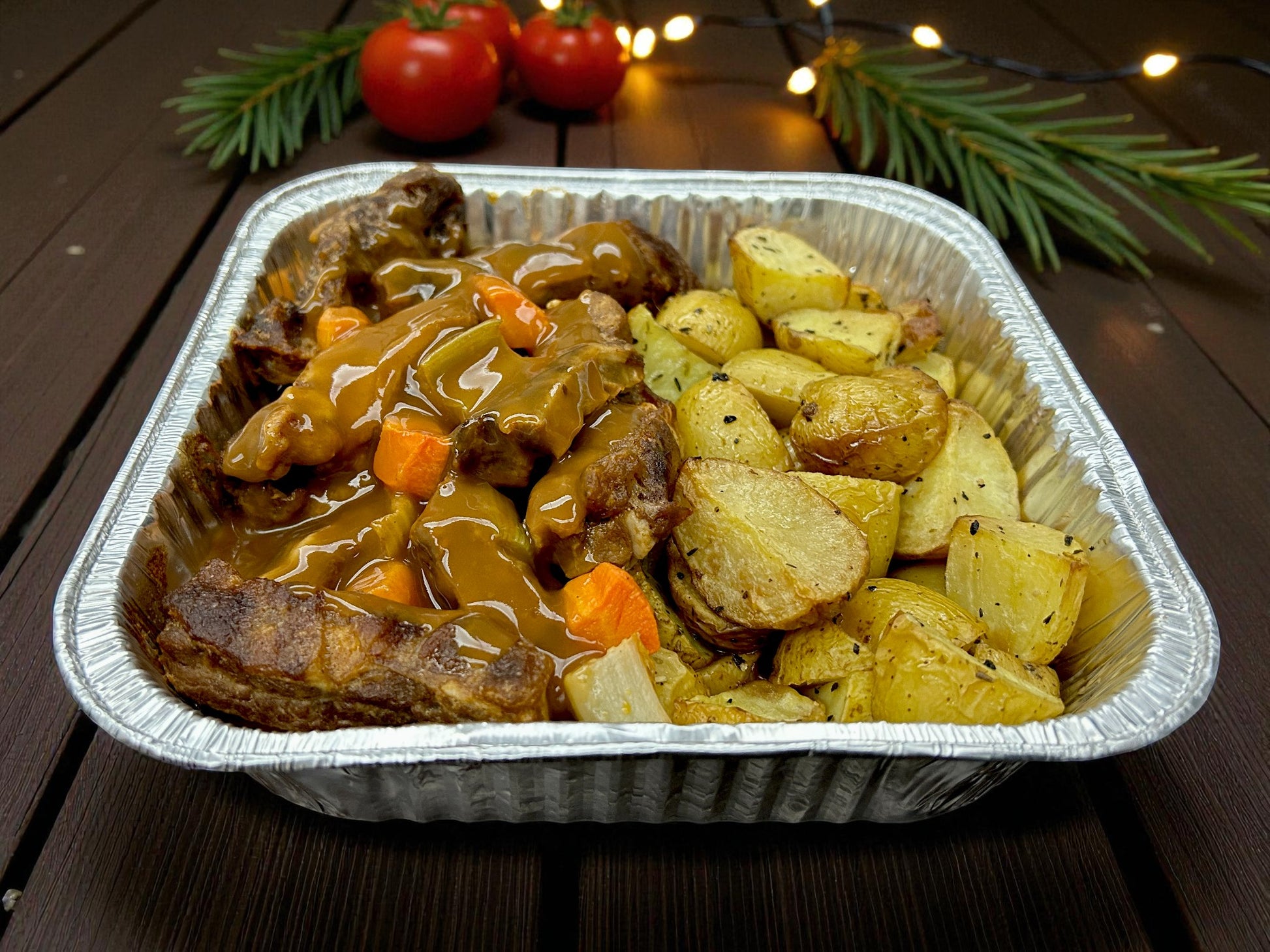 聖誕限定！法式紅酒慢燉牛肋排配燒薯（約2磅）– 濃香入味，軟嫩多汁，冬日暖心奢華主菜！