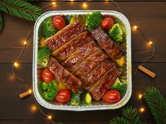 🎄聖誕限定韓風濃醬炙燒豬肋骨（微辣），每盤8件金黃炙燒豬肋骨淋濃郁韓式微辣醬汁，juicy 嫩滑熱騰騰小食，適合冬季分享。
