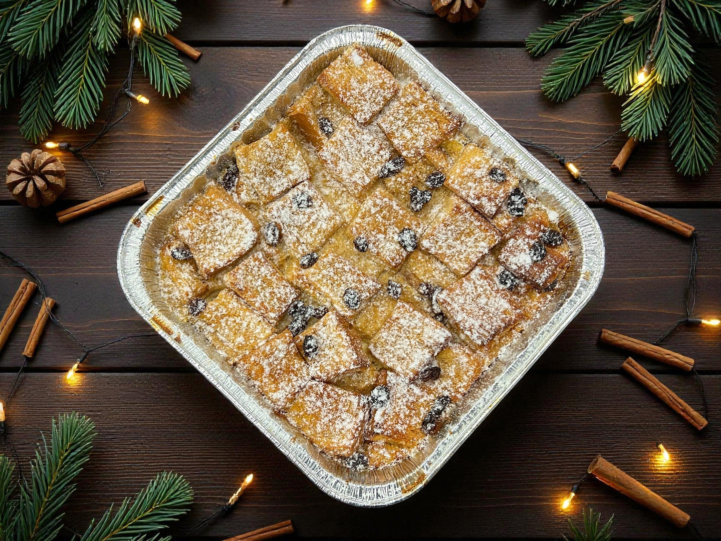 🎄聖誕限定冬日烘焙麵包布甸，約2磅金黃酥脆麵包配香草奶醬焗製，juicy 溫暖熱騰騰甜品，適合冬季分享。