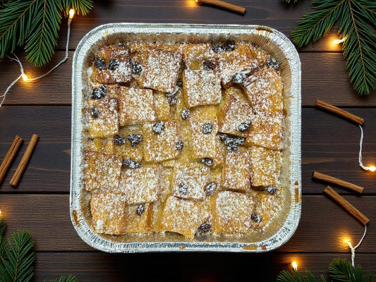 🎄聖誕限定冬日烘焙麵包布甸，約2磅金黃酥脆麵包配香草奶醬焗製，juicy 溫暖熱騰騰甜品，適合冬季分享。