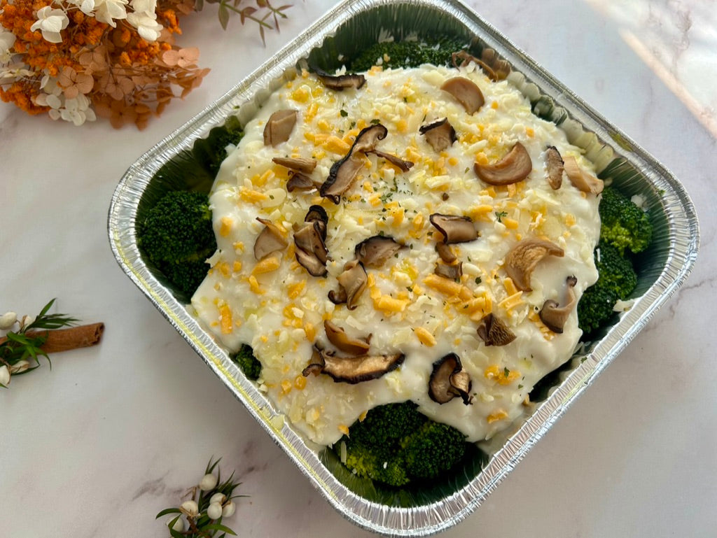 🎄聖誕限定雙重芝士焗野菌西蘭花，約2磅金黃雙層芝士焗野菌配脆西蘭花，juicy 香濃熱騰騰健康小食，適合冬季分享。